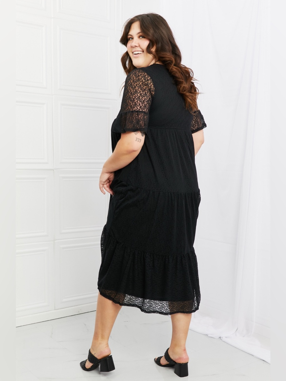 P & Rose Lovely Lace Full Size Tiered Dress - Picture 9 of 10